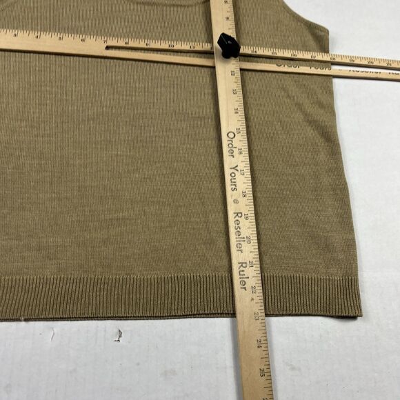 Lauren Ralph Lauren Womens Silk Sweater Tank Gold Knit Sleeveless Knit Top Large - Picture 6 of 9